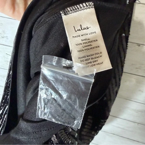 Lulus Ace of Spades Black Sequin Bodycon Dress Size Medium NWT - Picture 6 of 6